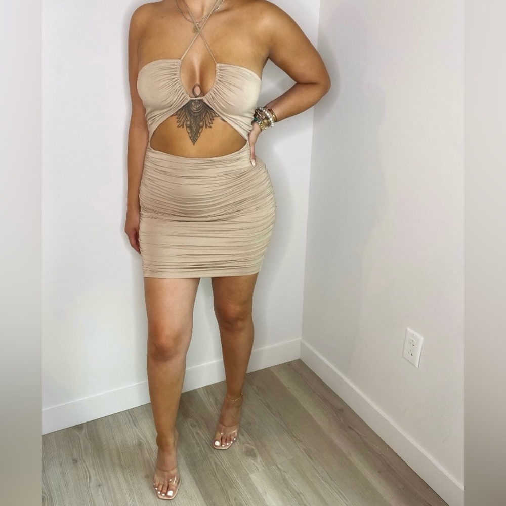 Nude Halter Dress